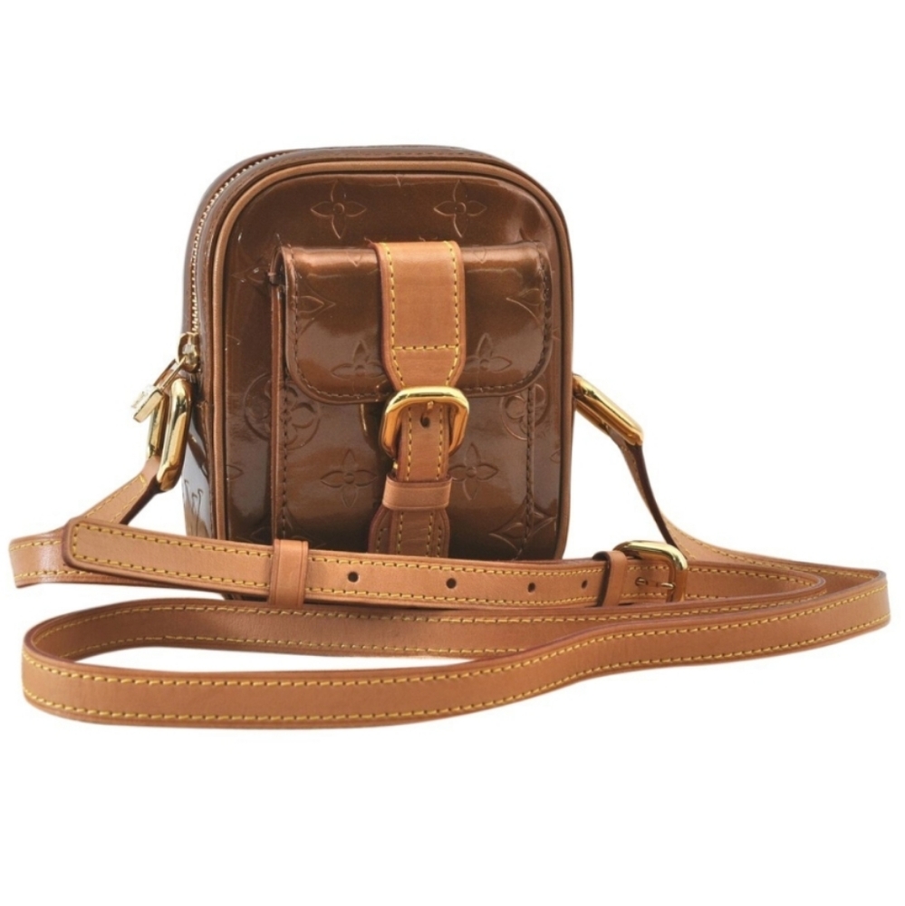 Louis Vuitton Vintage Vernis Christie PM Bronze Patent Leather Crossbody Bag